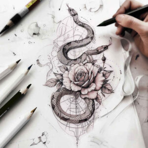 snakes tattoo design ideas Realism realistic wrinkles sparse symbolising perseverance