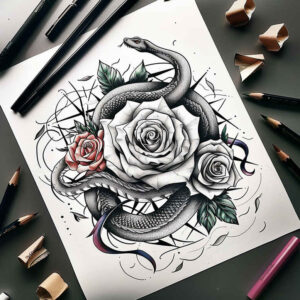 snakes tattoo design ideas contoured forms symbolic for behind ear