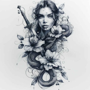 snakes tattoo design ideas vibrant palette tiny detail embodying resilience