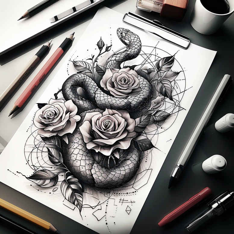snakes tattoo design ideas Realism reflective light tiny tattoo for ribs