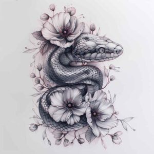 tribal-snake-tattoo – tattoo design ideas free ai generated – fine-line – for-nape – Gallery: snakes-inkby-ai