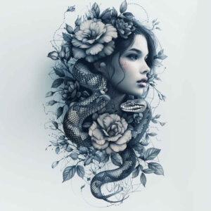 tribal-snake-tattoo – tattoo design ideas free ai generated – single-line – for-back-of-neck – Gallery: snakes-inkby-ai