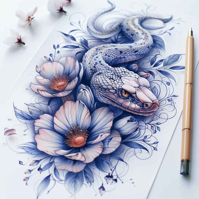 wavy-line-snake-tattoo – tattoo design ideas free ai generated – small-detail – for-ribs – Gallery: snakes-inkby-ai