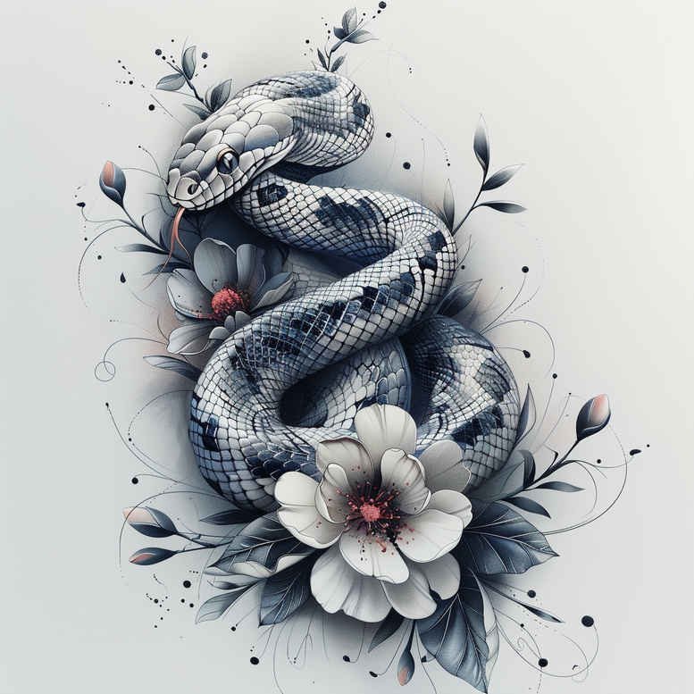 wavy-line-snake-tattoo – tattoo design ideas free ai generated – understated – for-chest – Gallery: snakes-inkby-ai