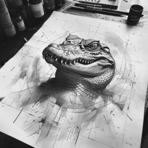 colorful-sobek-tattoo-stitched-for-hip – tattoo design ideas free ai generated – Gallery: sobek-inkby-ai