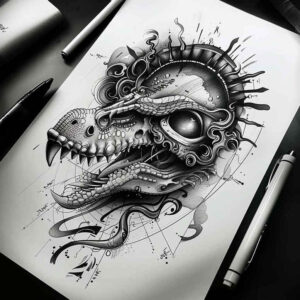 mythology-sobek-tattoo-mystic-darkness-for-shin – tattoo design ideas free ai generated – Gallery: sobek-inkby-ai