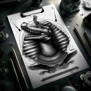 war-god-sobek-tattoo-paranormal-for-side – tattoo design ideas free ai generated – Gallery: sobek-inkby-ai
