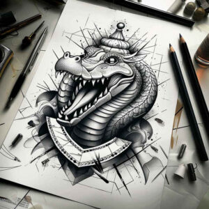 protection-symbol-sobek-tattoo-hellish-for-collarbone – tattoo design ideas free ai generated – Gallery: sobek-inkby-ai