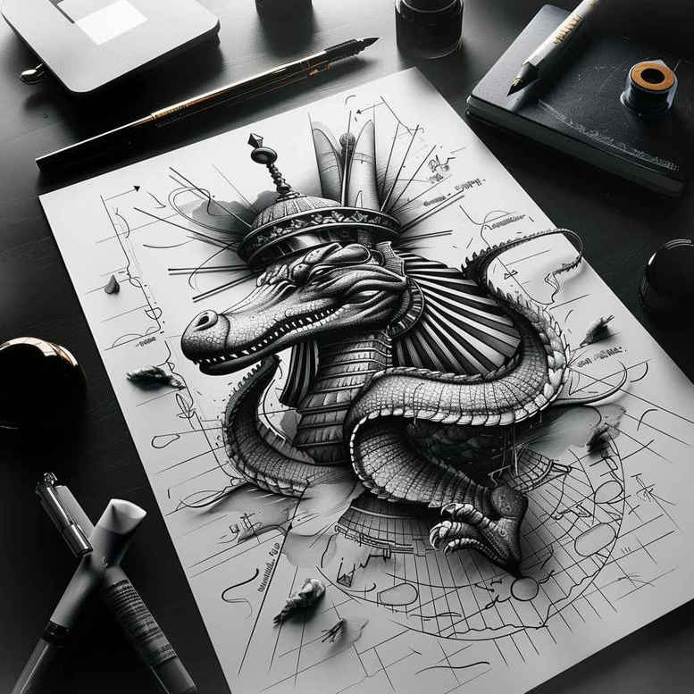 colorful-sobek-tattoo-cobweb-for-scapula – tattoo design ideas free ai generated – Gallery: sobek-inkby-ai