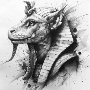 mystery-symbol-sobek-tattoo-distorted-for-forearm – tattoo design ideas free ai generated – Gallery: sobek-inkby-ai