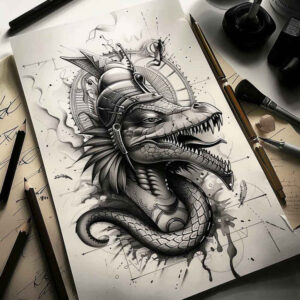 sobek tattoo design ideas refined detail aggressive form shows courage