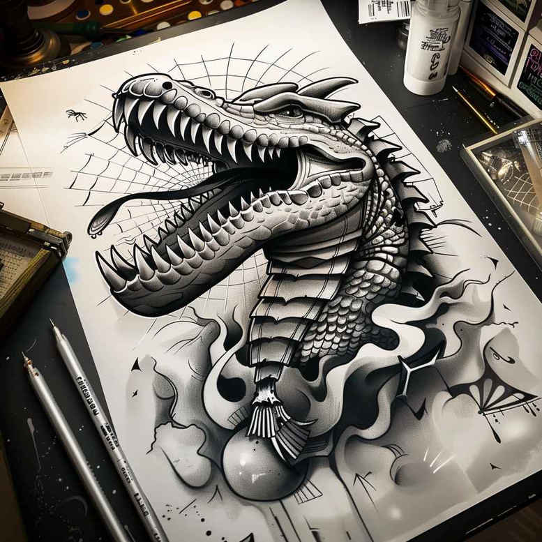 sobek tattoo design ideas bold motifs crocodile entity courage and power