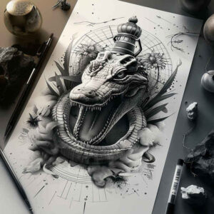 sobek tattoo design ideas Realism skin realism crocodile god represents strength