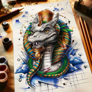 sobek tattoo design ideas fisheye divine strength for side