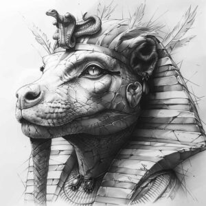 sobek tattoo design ideas detailed textures Egyptian protector symbol of endurance