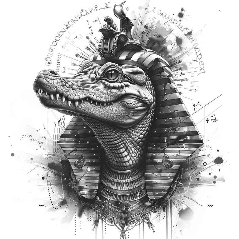 sobek tattoo design ideas refined contrast nile beast stands for perseverance