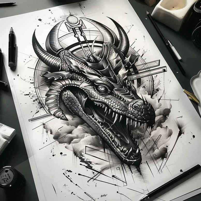 sobek tattoo design ideas Surrealism bizarre ritual strength endurance and power