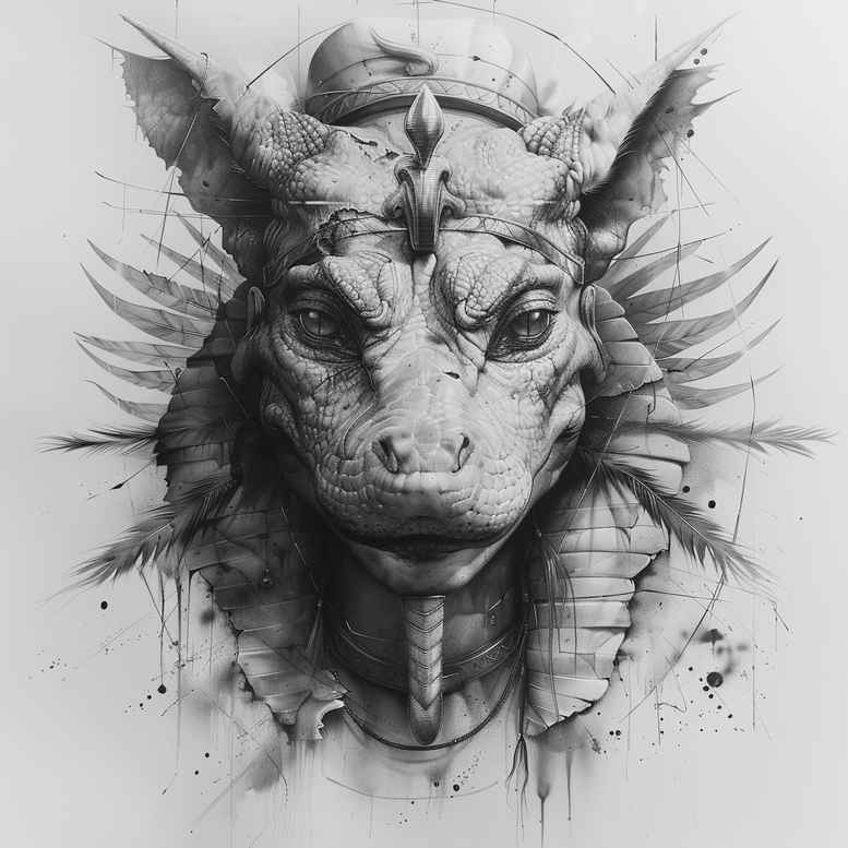sobek tattoo design ideas Realism smooth gradients ritual strength for wrist side