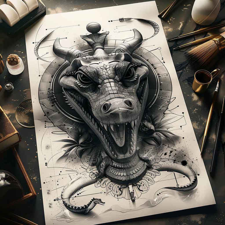 sobek tattoo design ideas textured wild nature meaning endurance