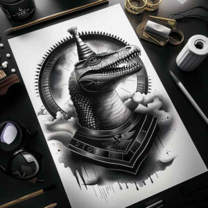 protection-symbol-sobek-tattoo-deep-shadows-for-back-shoulder – tattoo design ideas free ai generated – Gallery: sobek-inkby-ai