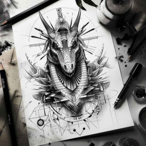 wavy-line-sobek-tattoo-grim-for-collarbone – tattoo design ideas free ai generated – Gallery: sobek-inkby-ai