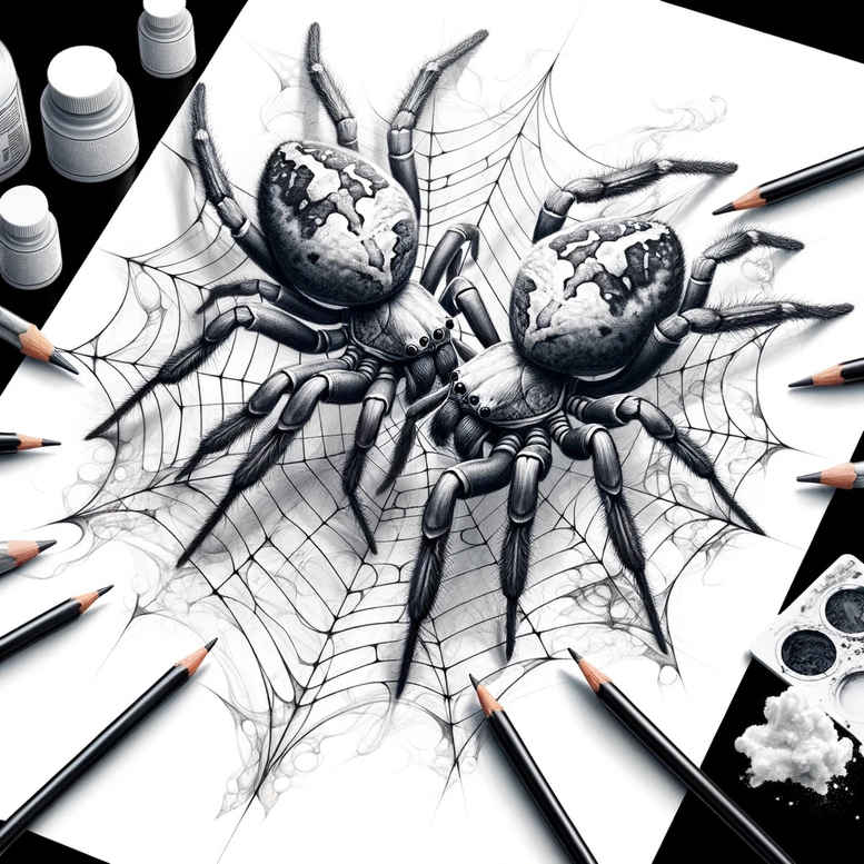 geometric-spider-tattoo-chilling-for-back – tattoo design ideas free ai generated – Gallery: spiders-inkby-ai