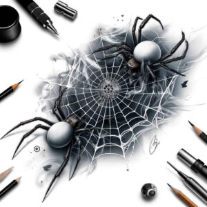 nature-motif-spider-tattoo-deep-shadows-for-upper-arm – tattoo design ideas free ai generated – Gallery: spiders-inkby-ai