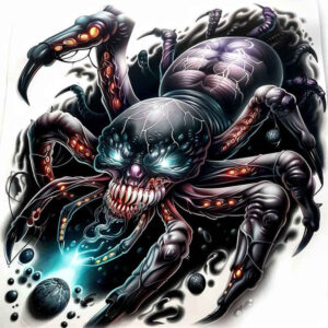 wave-spider-tattoo-distorted-for-wrist-side – tattoo design ideas free ai generated – Gallery: spiders-inkby-ai