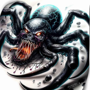 wavy-line-spider-tattoo-bleeding-for-stomach – tattoo design ideas free ai generated – Gallery: spiders-inkby-ai