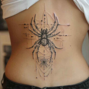 mystery-symbol-spider-tattoo-creeping-shadow-for-back-of-neck – tattoo design ideas free ai generated – Gallery: spiders-inkby-ai