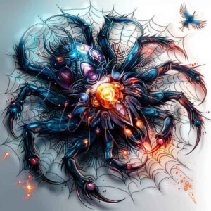 ornamental-detail-spider-tattoo-sombre-for-behind-ear – tattoo design ideas free ai generated – Gallery: spiders-inkby-ai