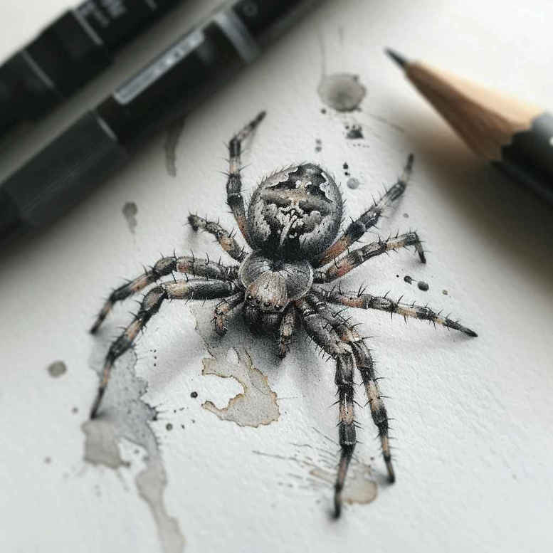 spiders tattoo design ideas Realism photographic quality crawling grace represents perseverance