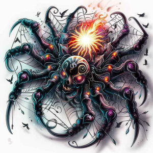 spiders tattoo design ideas Realism photo-like tattoo intricate web for lower chest