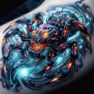 spiders tattoo design ideas Surrealism imperfect symmetry spider charm for fingers