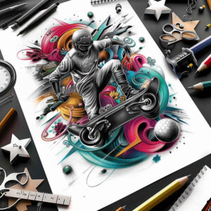 endurance – tattoo design ideas free ai generated – neotraditional-modern-classic – for-chest – Gallery: sport-inkby-ai