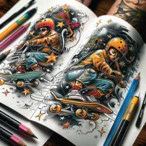individual-sports – tattoo design ideas free ai generated – surrealism-visionary – for-spine – Gallery: sport-inkby-ai