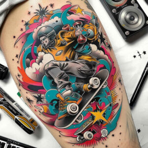 long-distance-running – tattoo design ideas free ai generated – realism-ink-realism – for-ribs – Gallery: sport-inkby-ai