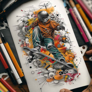 olympic-sport – tattoo design ideas free ai generated – realism-fine-lines – for-upper-arm – Gallery: sport-inkby-ai