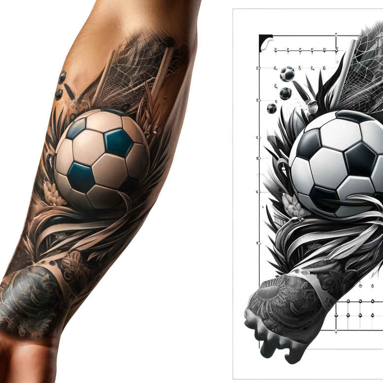 sport tattoo design ideas simple form action force for knee