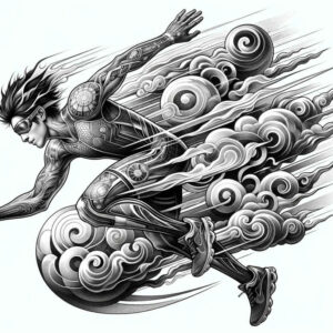 sport tattoo design ideas no excess body in motion symbol of courage