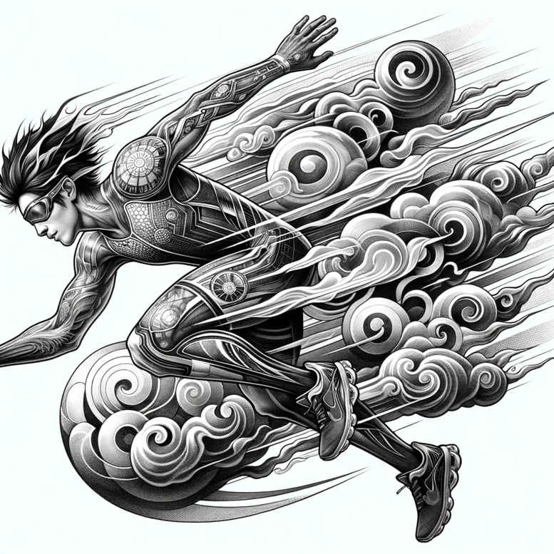 sport tattoo design ideas no excess body in motion symbol of courage