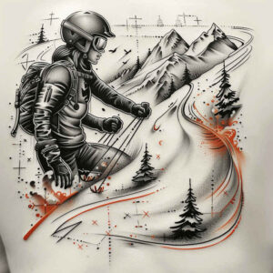 sport tattoo design ideas gentle angle dynamic form for hip