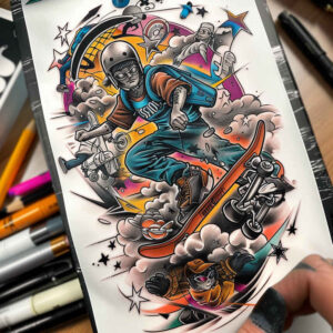 sport tattoo design ideas single line energetic rhythm shows perseverance