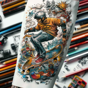 sport tattoo design ideas clean stroke motion for arm