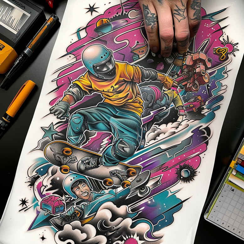 sport tattoo design ideas ultra-thin rush moment for upper chest