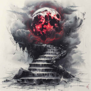 expressive-stairs-tattoo – tattoo design ideas free ai generated – realism-tattoo-reflection – for-full-back – Gallery: stairs-inkby-ai