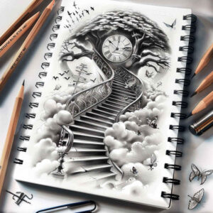 geometric-detail-stairs-tattoo – tattoo design ideas free ai generated – realism-portrait-realism – for-wrist-side – Gallery: stairs-inkby-ai