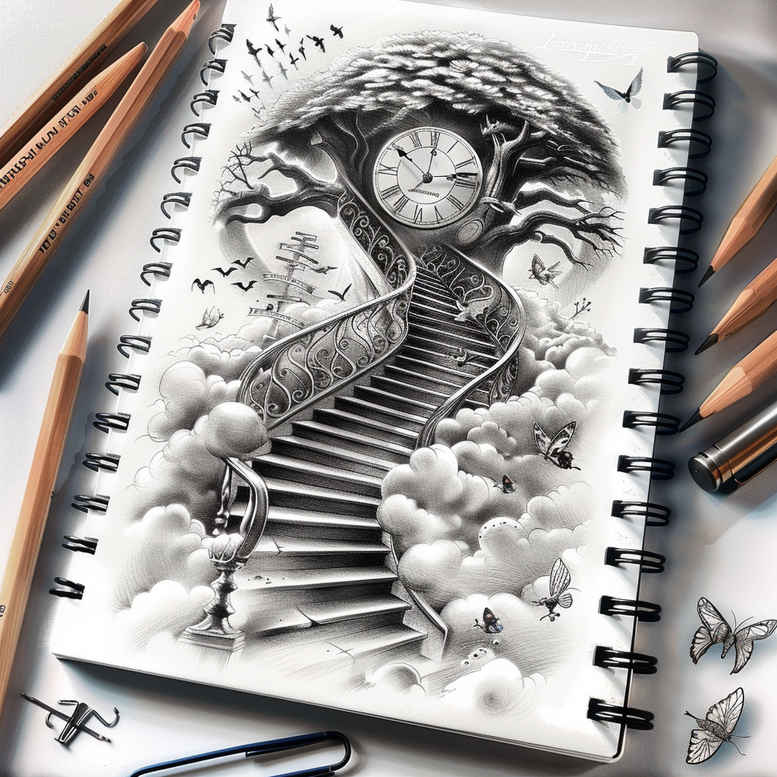 geometric-detail-stairs-tattoo – tattoo design ideas free ai generated – realism-portrait-realism – for-wrist-side – Gallery: stairs-inkby-ai
