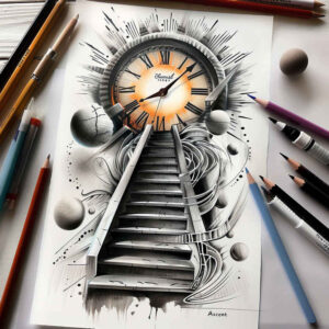light-motif-stairs-tattoo – tattoo design ideas free ai generated – realism-perfect-proportions – for-nape – Gallery: stairs-inkby-ai