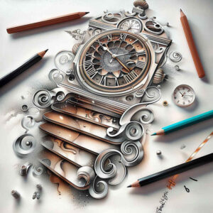 motion-stairs-tattoo – tattoo design ideas free ai generated – surrealism-impossible-forms – for-lower-leg – Gallery: stairs-inkby-ai